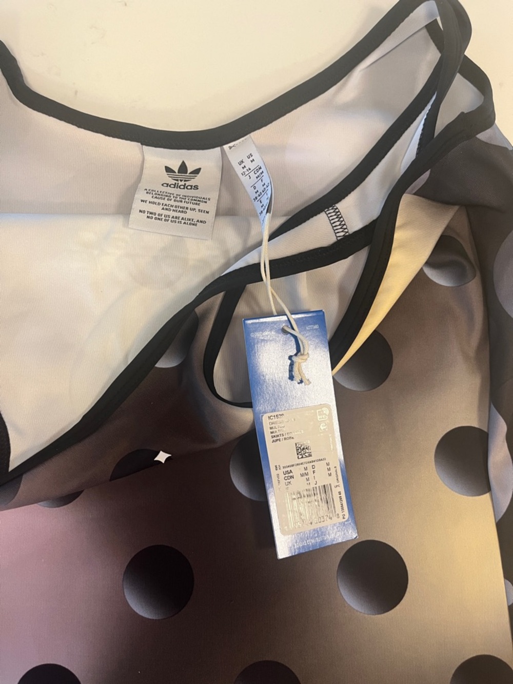 NWT Adidas Polka Dot Bodycon ‘Always Original’ Tank Dress (size Medium) - Picture 16 of 16
